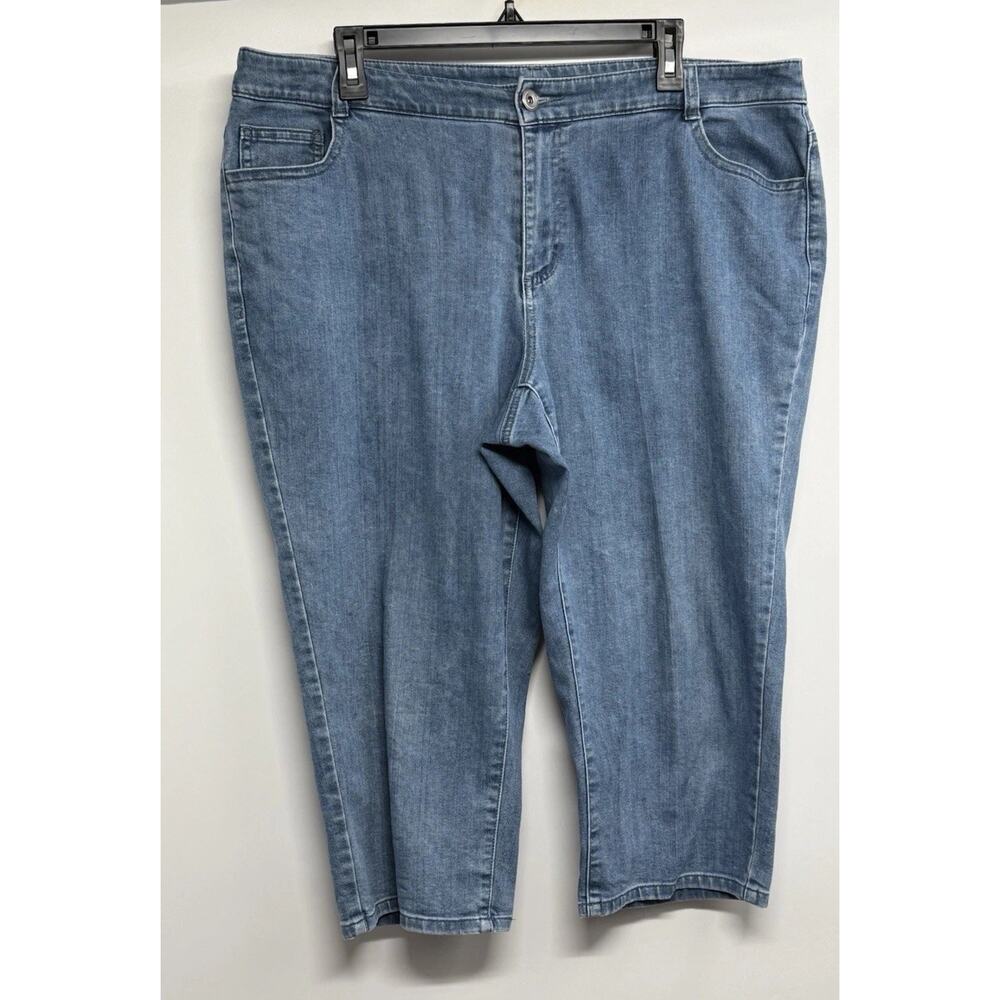 CJ Banks Capri Jeans 16W Rhinestone Pocket Stretch Denim